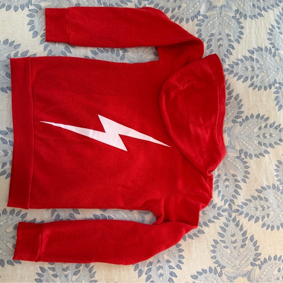 Aviator Nation kids red lightening bolt sweatshirt - Picture 2 of 3